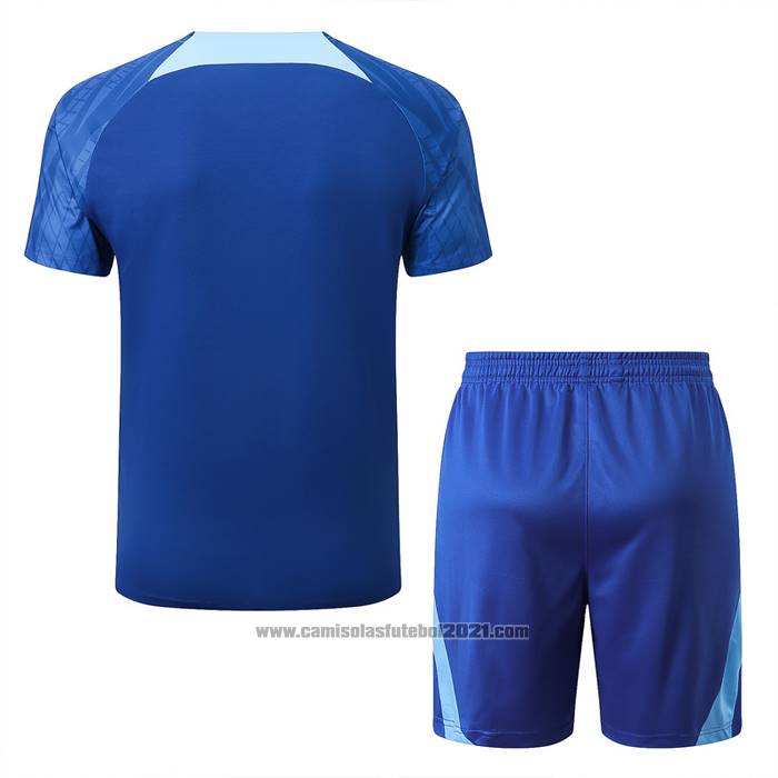 Fato de Treino Atletico Madrid Manga Curta 2022-2023 Azul - Calcas Curta